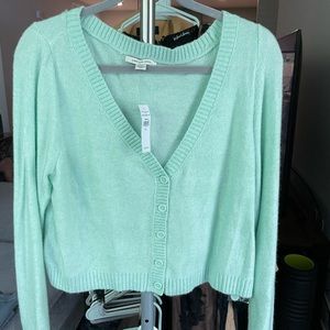 American Eagle Mint Cropped Cardigan